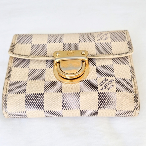 Louis Vuitton Damier Azur Wallet with Gold Clasp - Picture 7 of 8